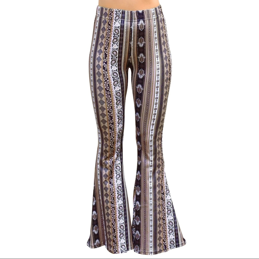 Mocha hamsa bell bottom pants